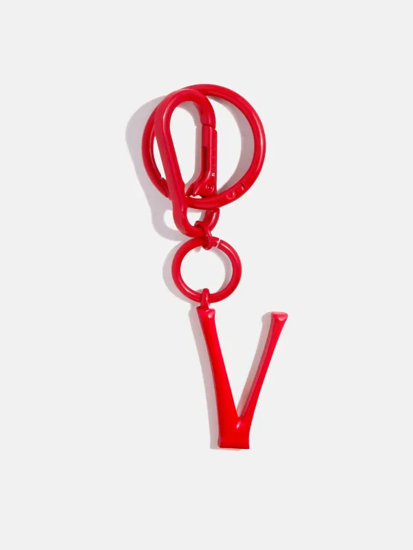 Red Initial Enamel Bag Charm - V sold by BaubleBar