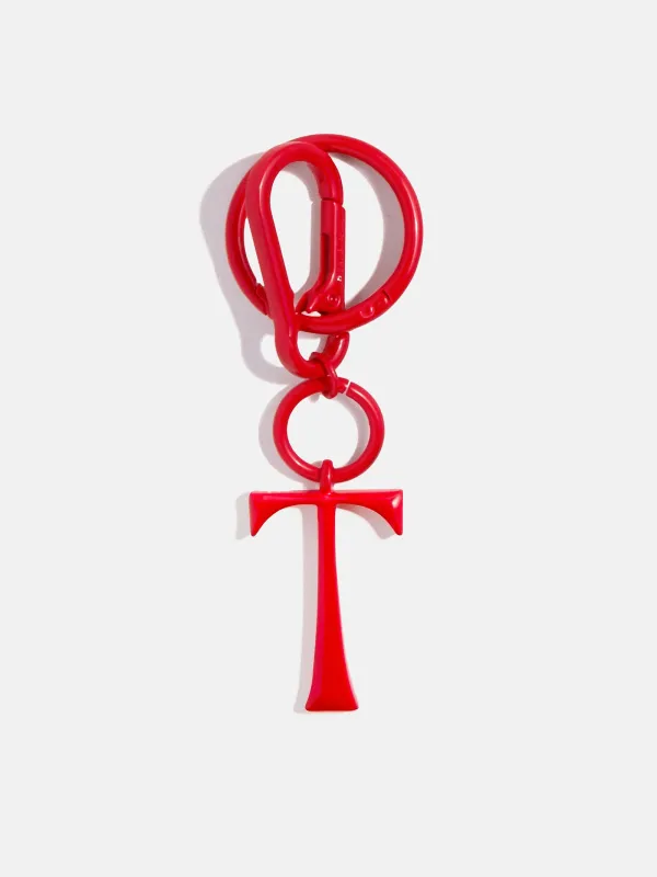 Red Initial Enamel Bag Charm - T sold by BaubleBar