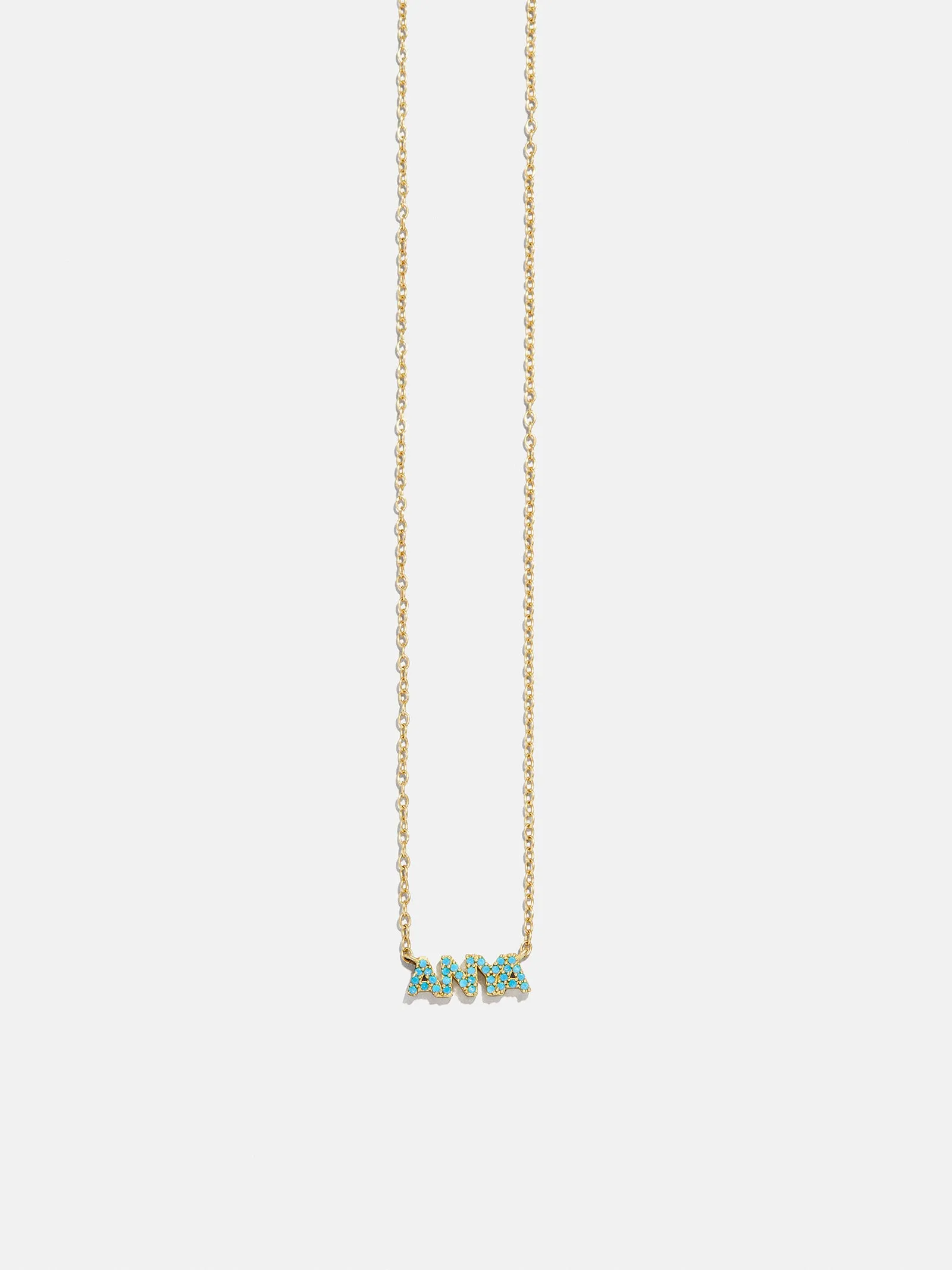14K Gold Semi-Precious Custom Nameplate Necklace - Turquoise sold by BaubleBar product image thumbnail 3