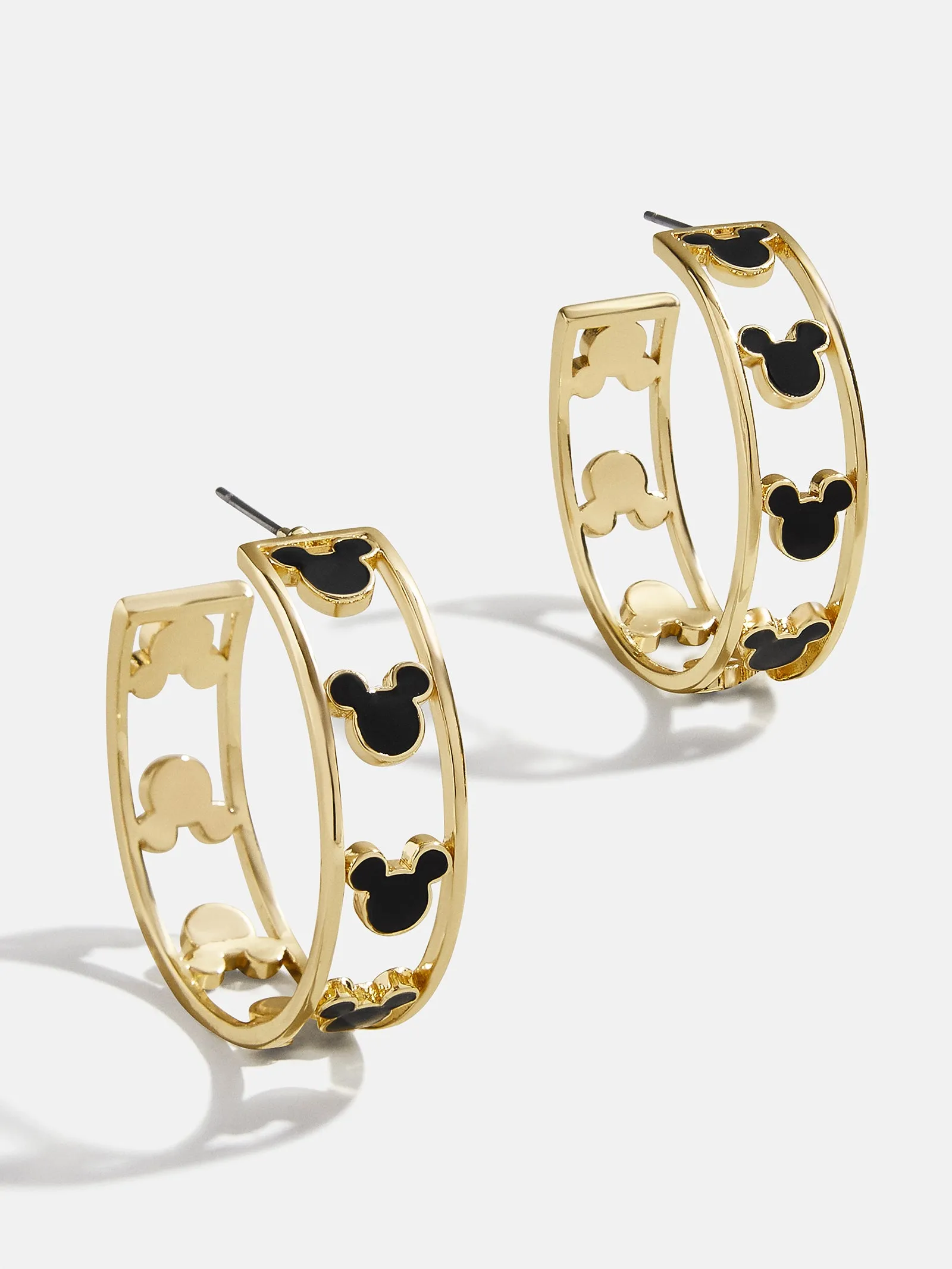 Mickey Mouse Disney Hoop Earrings - Gold/Black sold by BaubleBar