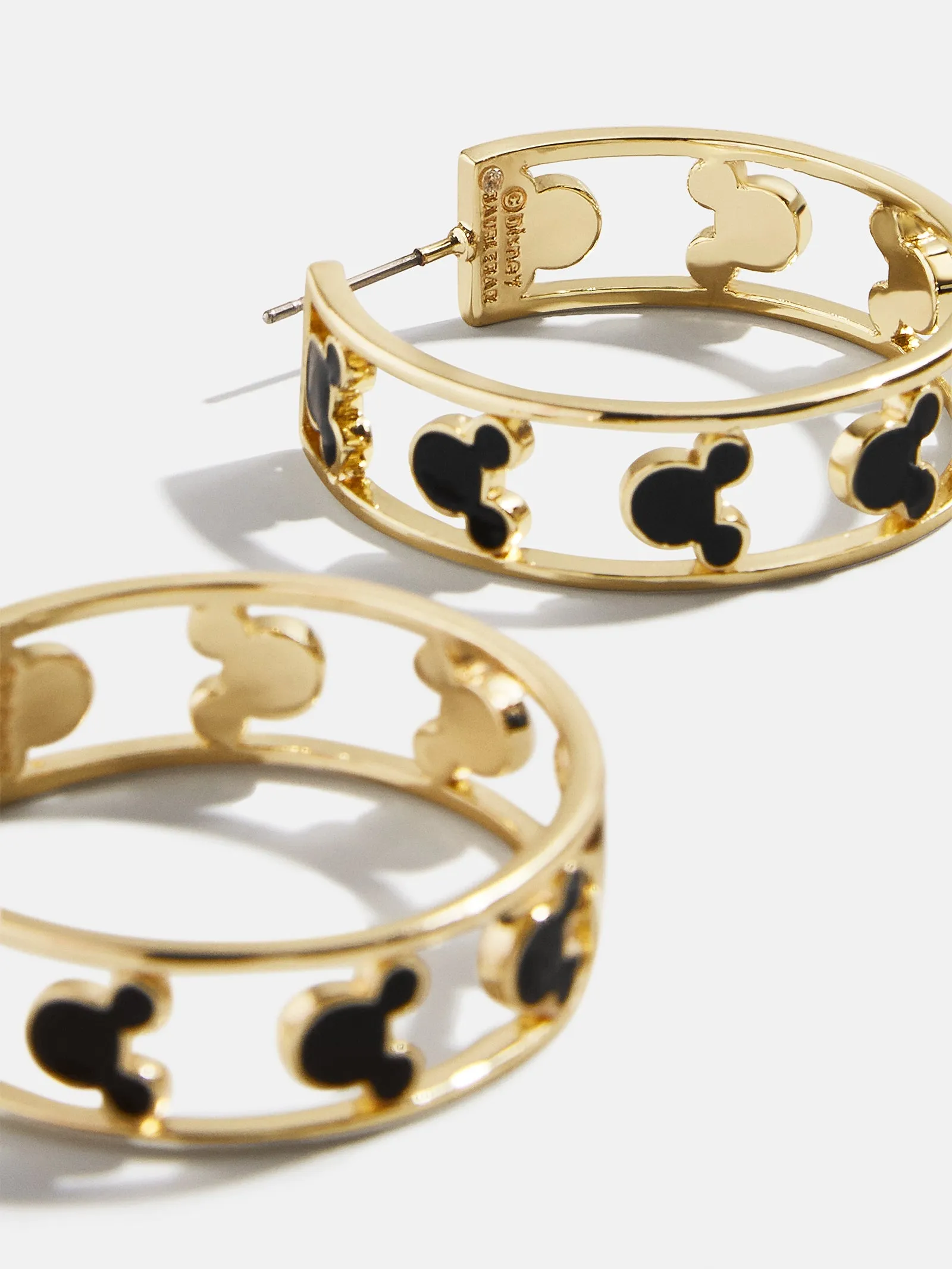 Mickey Mouse Disney Hoop Earrings - Gold/Black sold by BaubleBar product image thumbnail 3