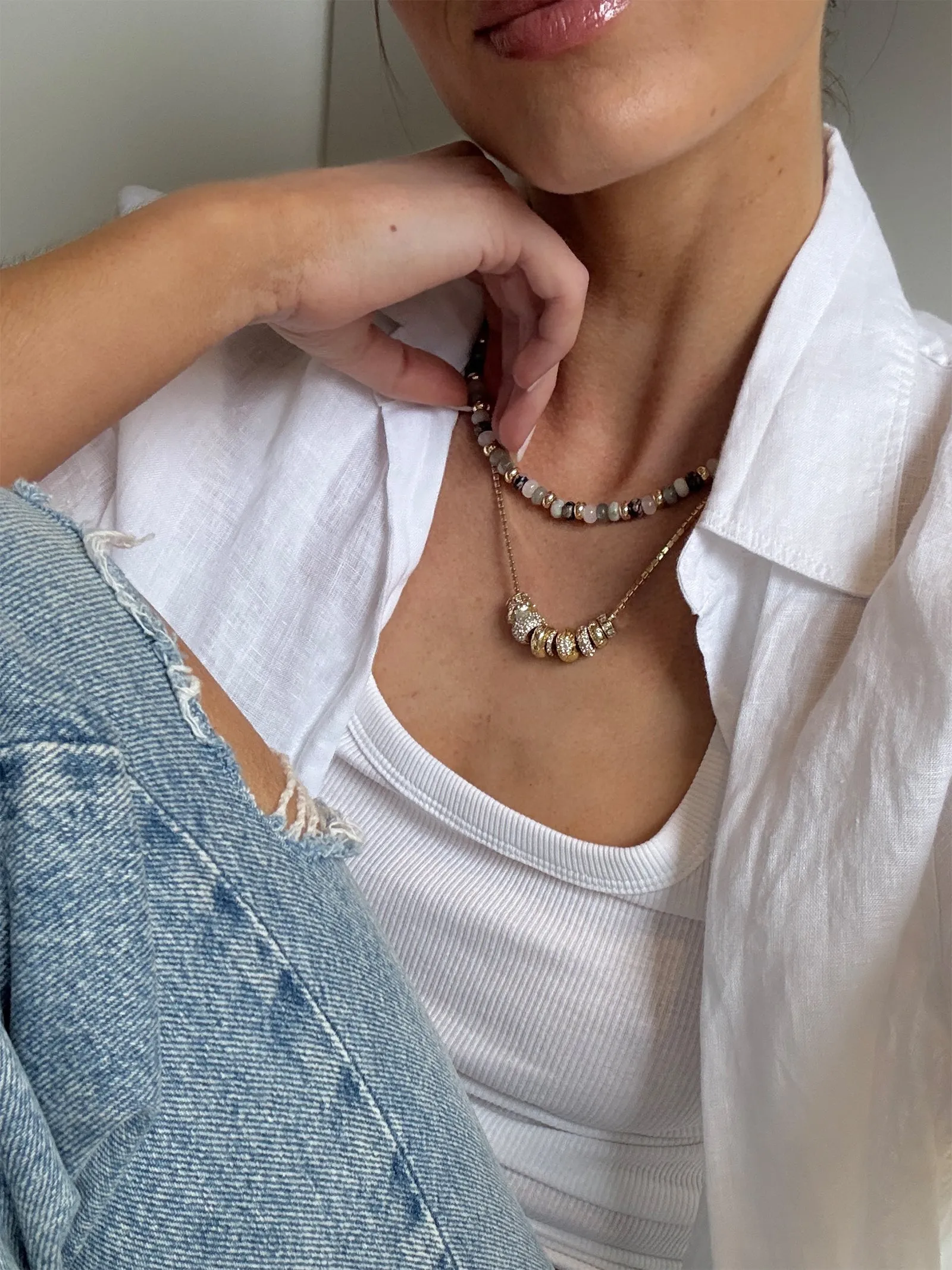 Danica Celestial Charm Necklace - Gold/Pavé sold by BaubleBar product image thumbnail 2