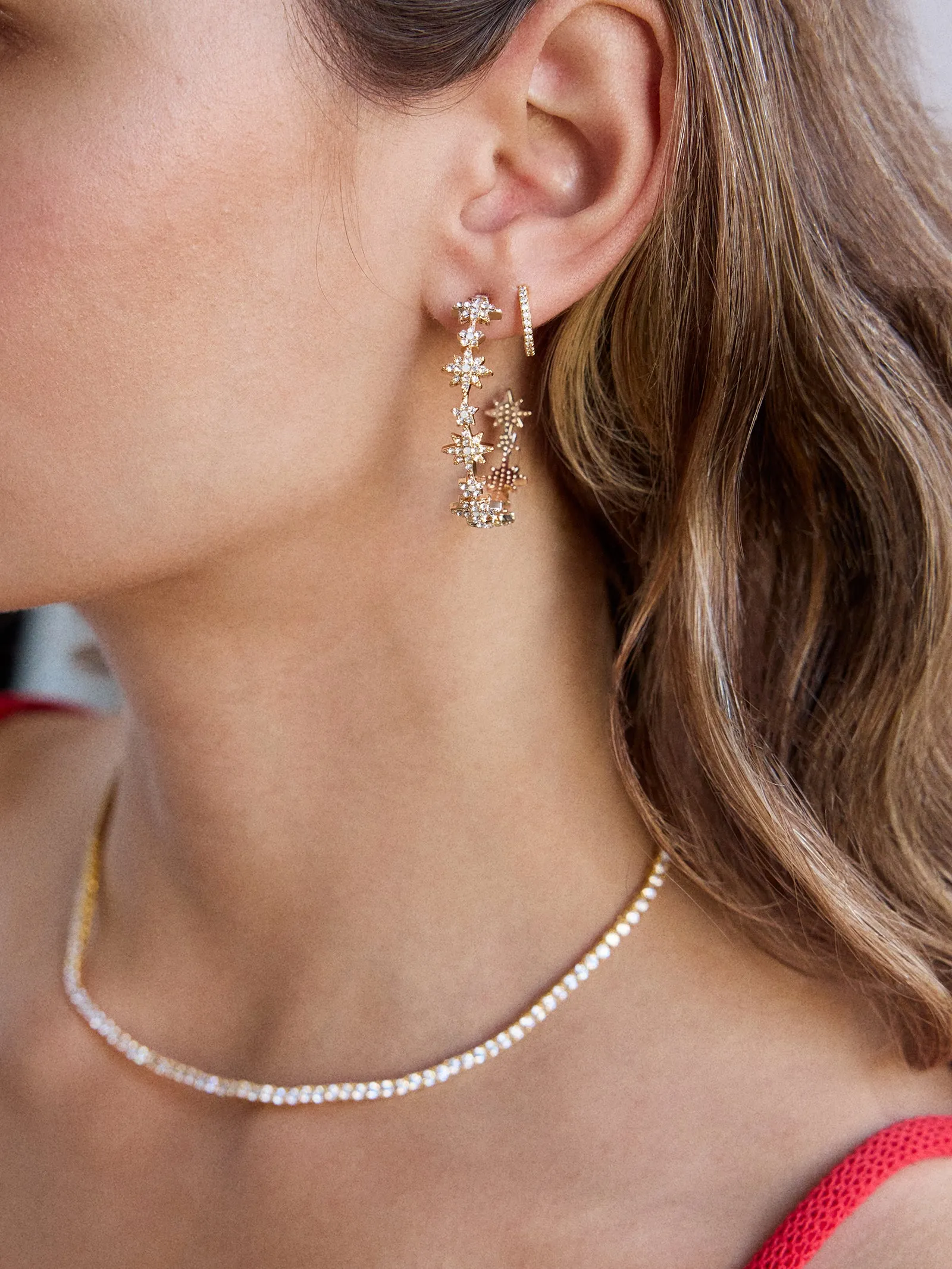 Venus Celestial Hoop Earrings - Gold/Pavé sold by BaubleBar product image thumbnail 2