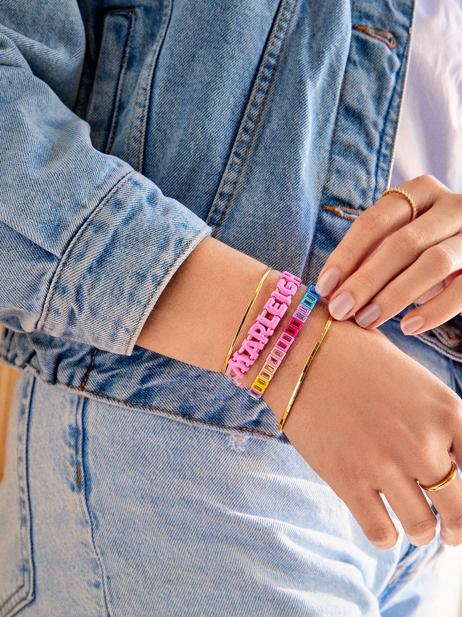 Say It All Custom Slider Cord Bracelet - Hot Pink sold by BaubleBar product image thumbnail 2