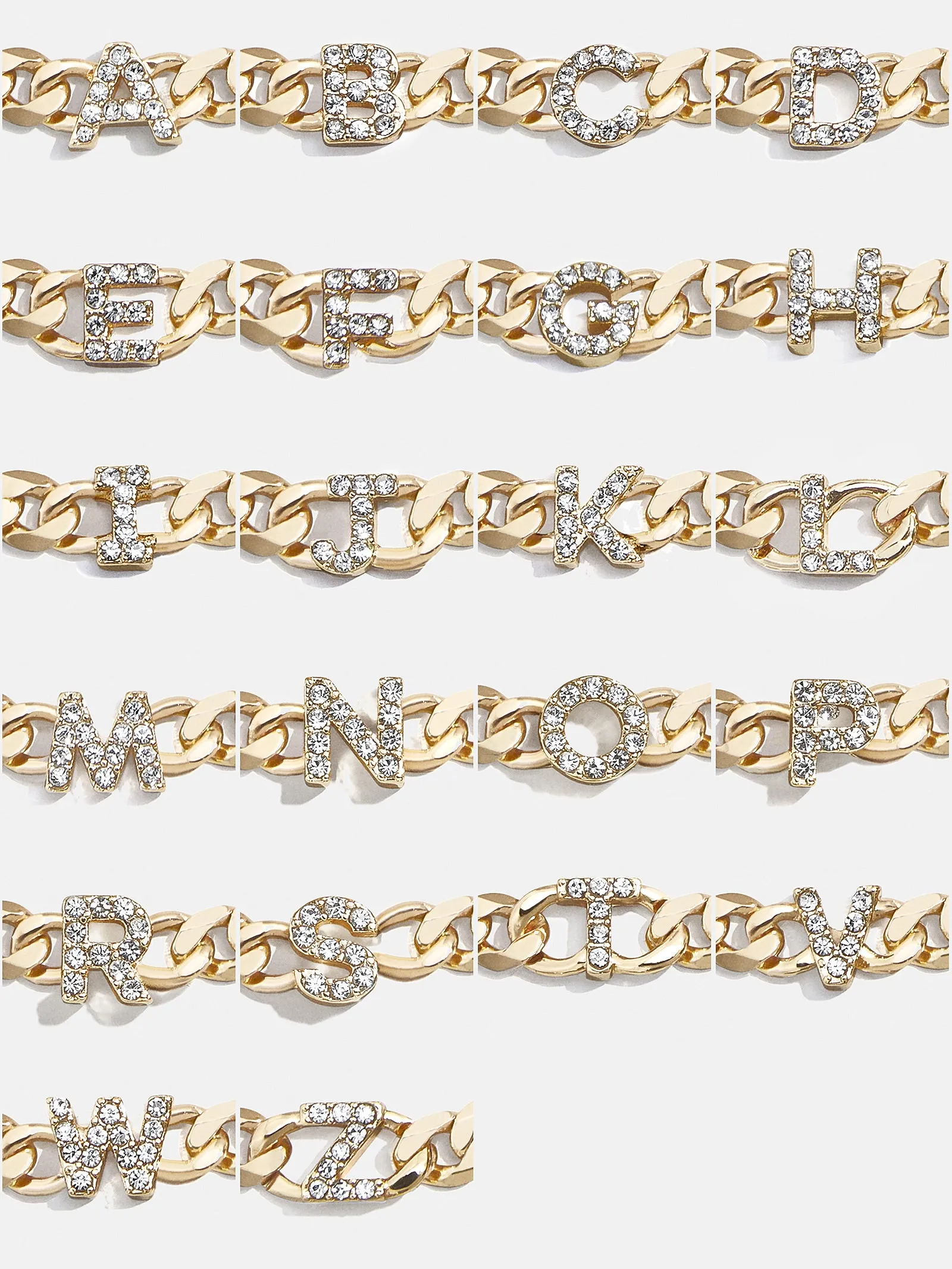 Pavé Initial Curb Chain Bracelet - Gold/Pavé sold by BaubleBar product image thumbnail 4