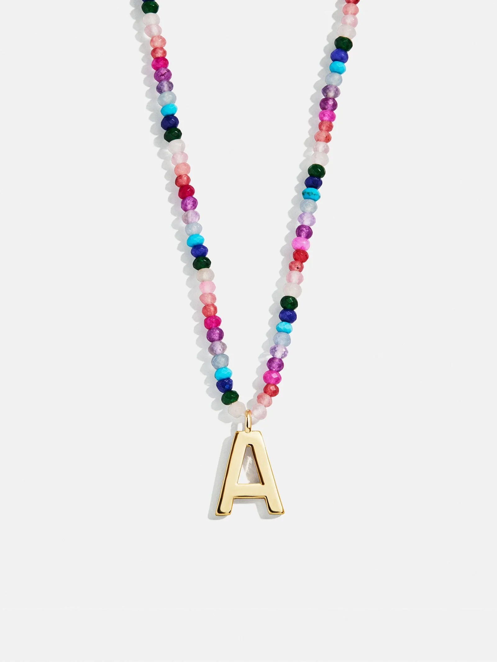 Semi-Precious Block Initial Necklace - Dark Multi sold by BaubleBar product image thumbnail 3