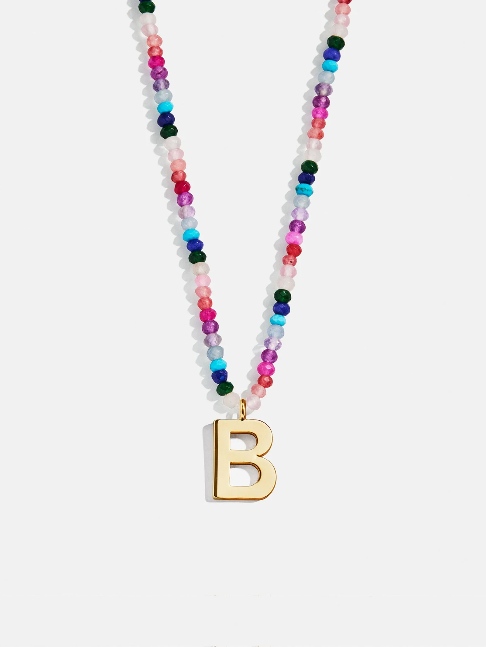 Semi-Precious Block Initial Necklace - Dark Multi sold by BaubleBar product image thumbnail 4