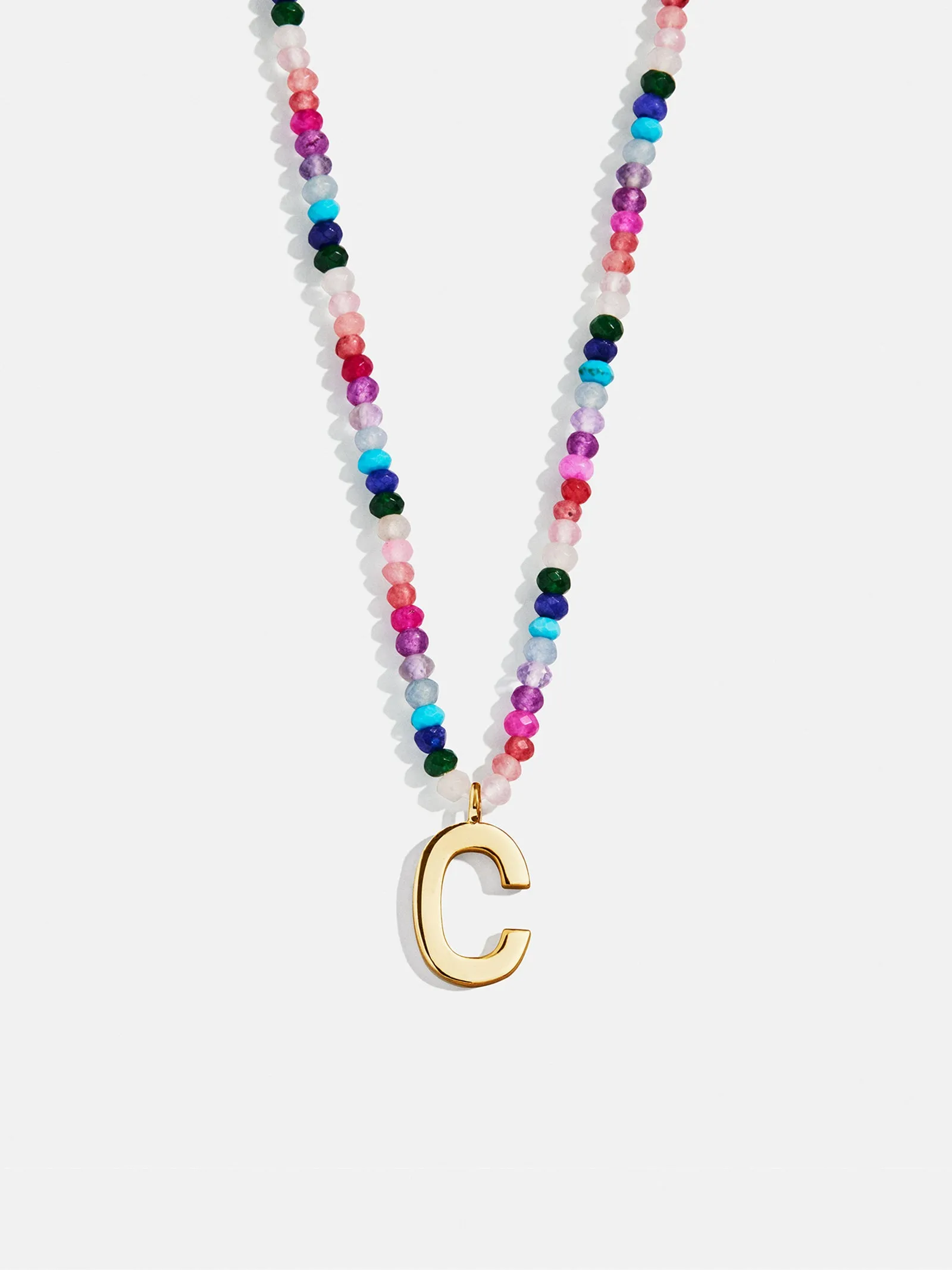 Semi-Precious Block Initial Necklace - Dark Multi sold by BaubleBar product image thumbnail 5