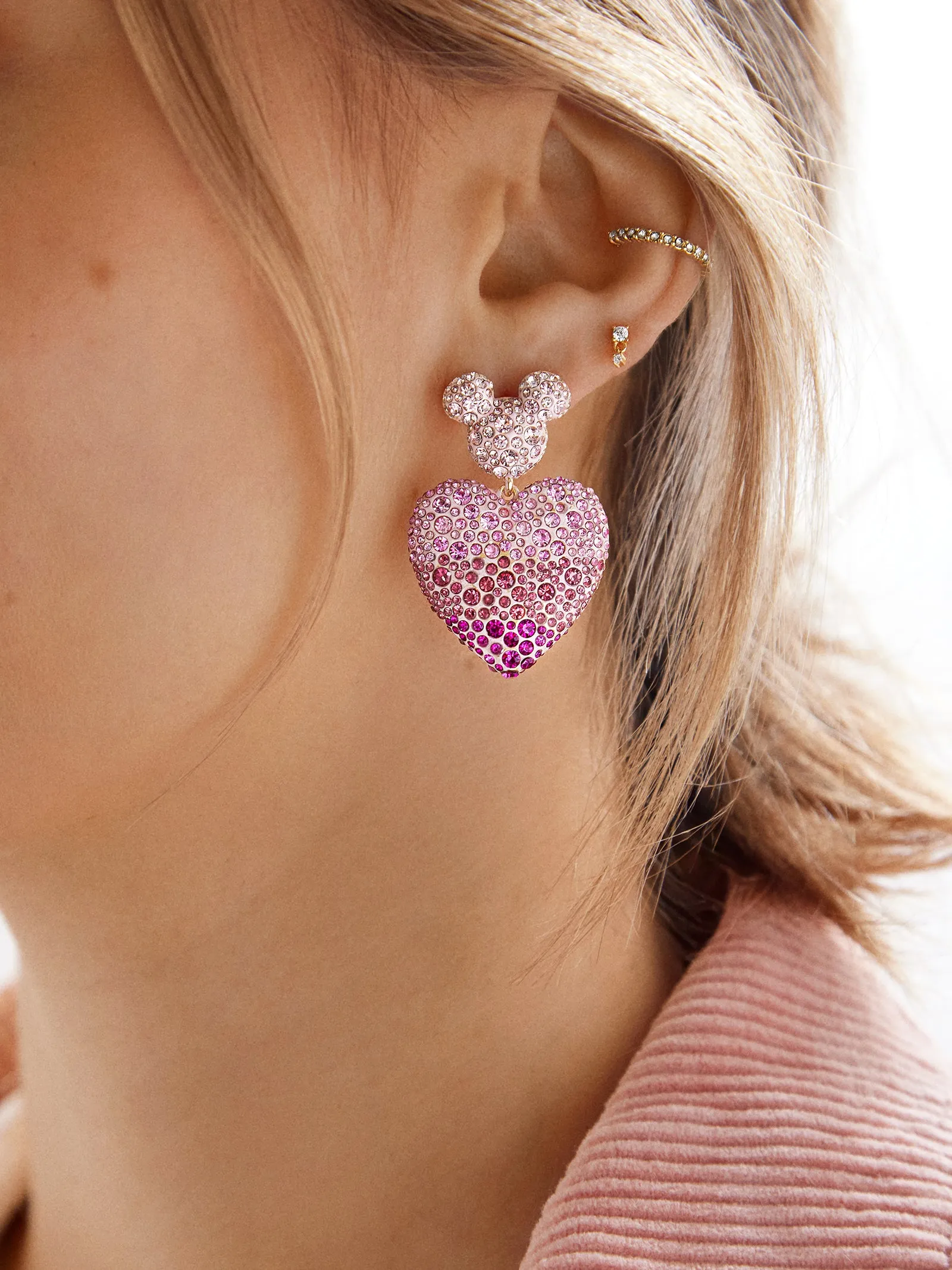 Mickey Mouse disney Heart Earrings - Pink sold by BaubleBar product image thumbnail 2