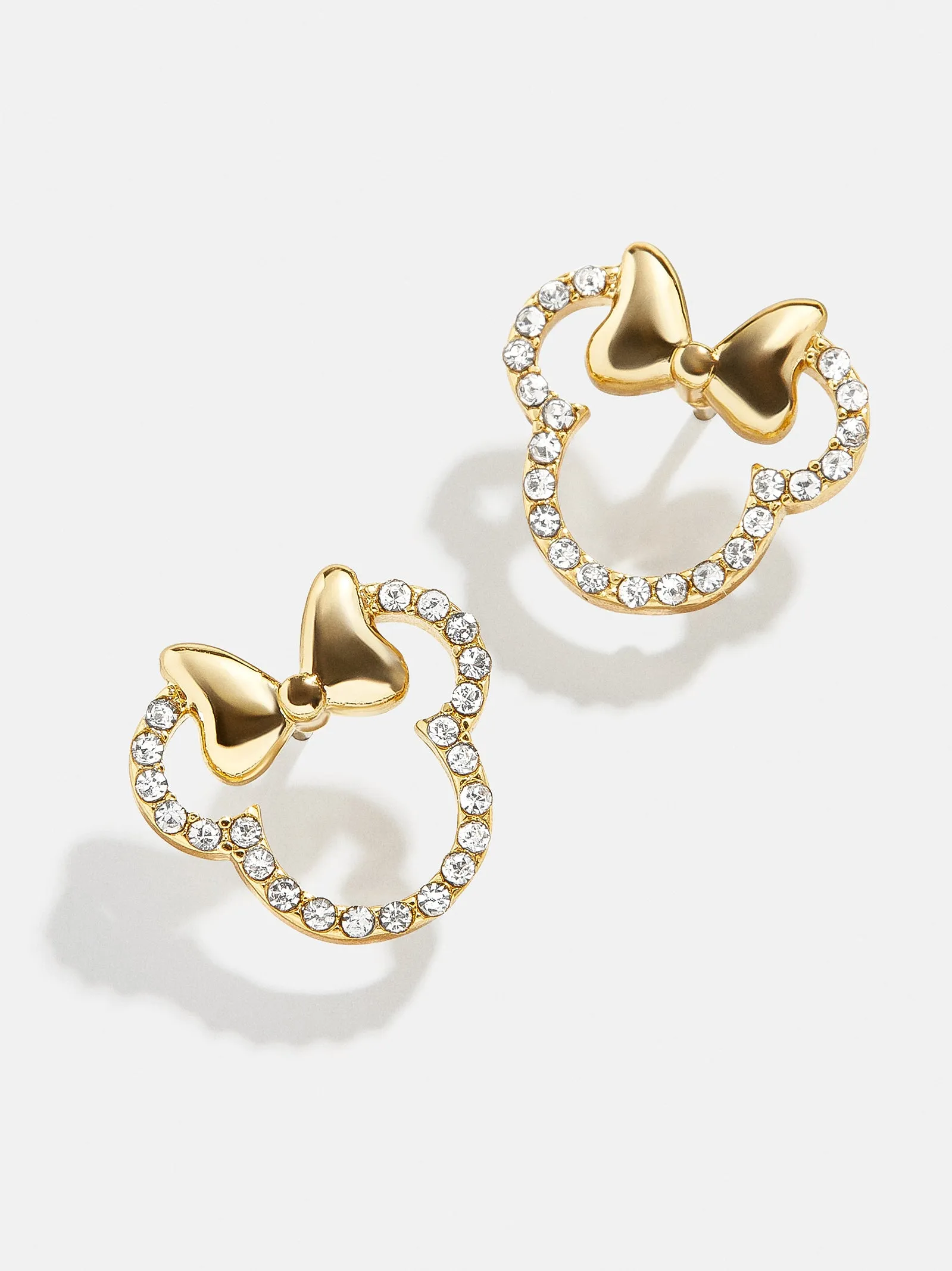 Minnie Mouse Disney Pavé Outline Earrings - Gold/Pavé sold by BaubleBar
