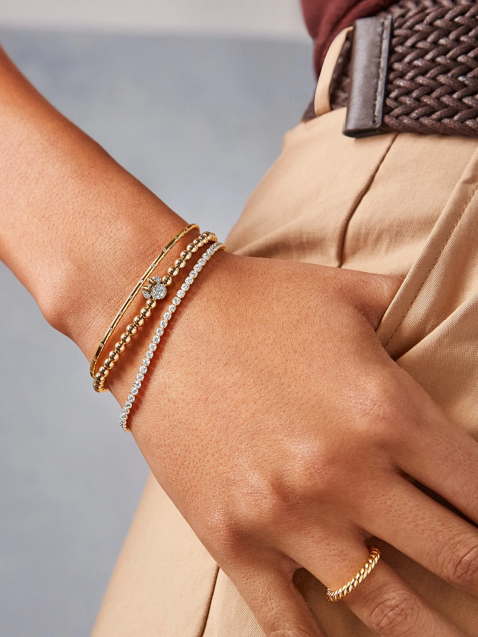 Minnie Mouse disney Pavé Pisa Bracelet - Gold/Pavé sold by BaubleBar product image thumbnail 2