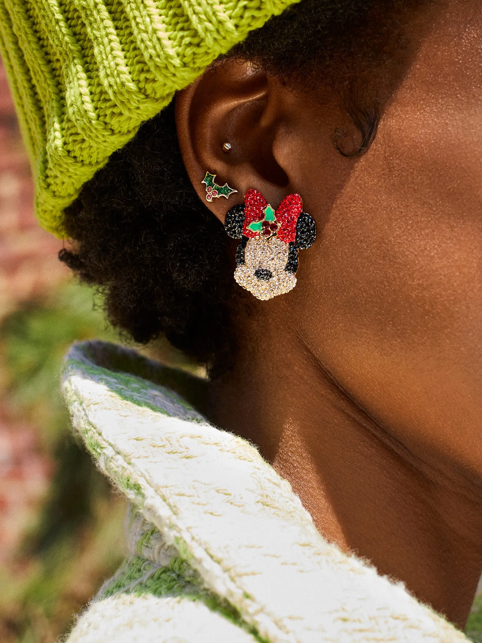 Minnie Mouse Disney Deck the Halls Earrings - Red sold by BaubleBar product image thumbnail 2