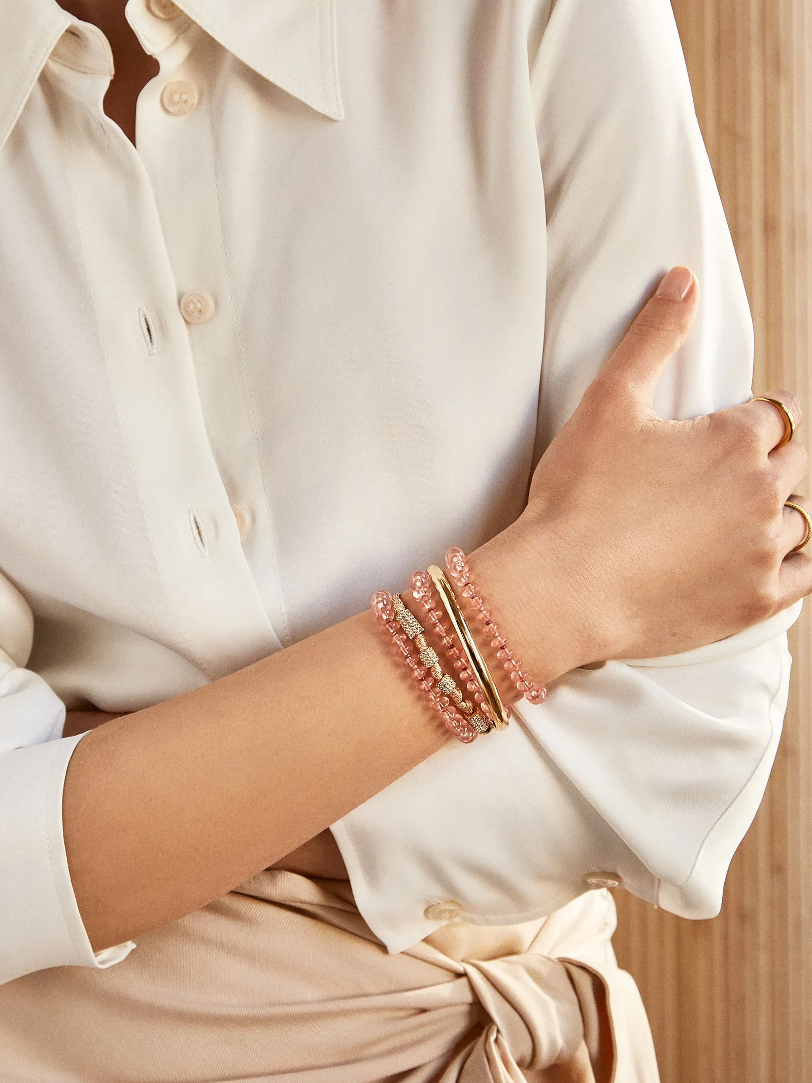 Anna Semi-Precious Bracelet - Pink sold by BaubleBar product image thumbnail 2