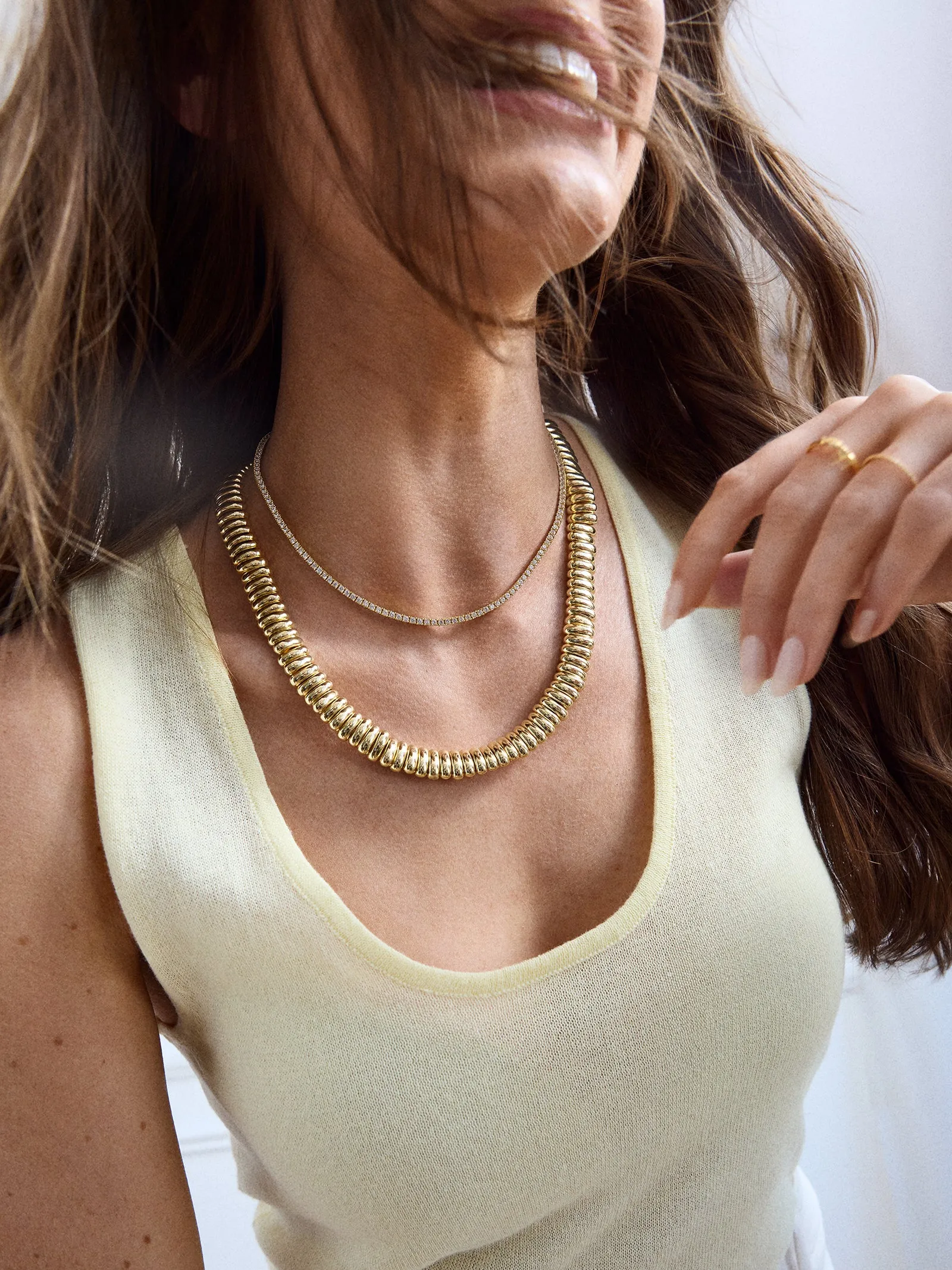 Keira Ribbed Necklace - Gold sold by BaubleBar product image thumbnail 2