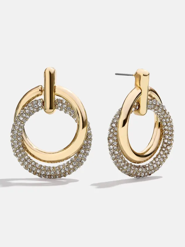 Sandra Gold Statement Earrings - Gold/Pavé sold by BaubleBar