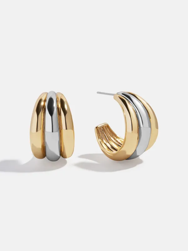Gina Hoop Earrings - Gold/Silver sold by BaubleBar