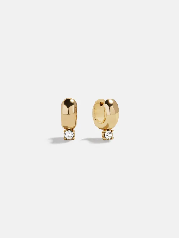 Kourtney Huggie Earrings - Gold/Pavé sold by BaubleBar