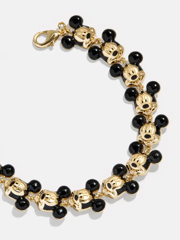 Disney Mickey Mouse Repeating Character Head Bracelet - Gold/Black sold by BaubleBar