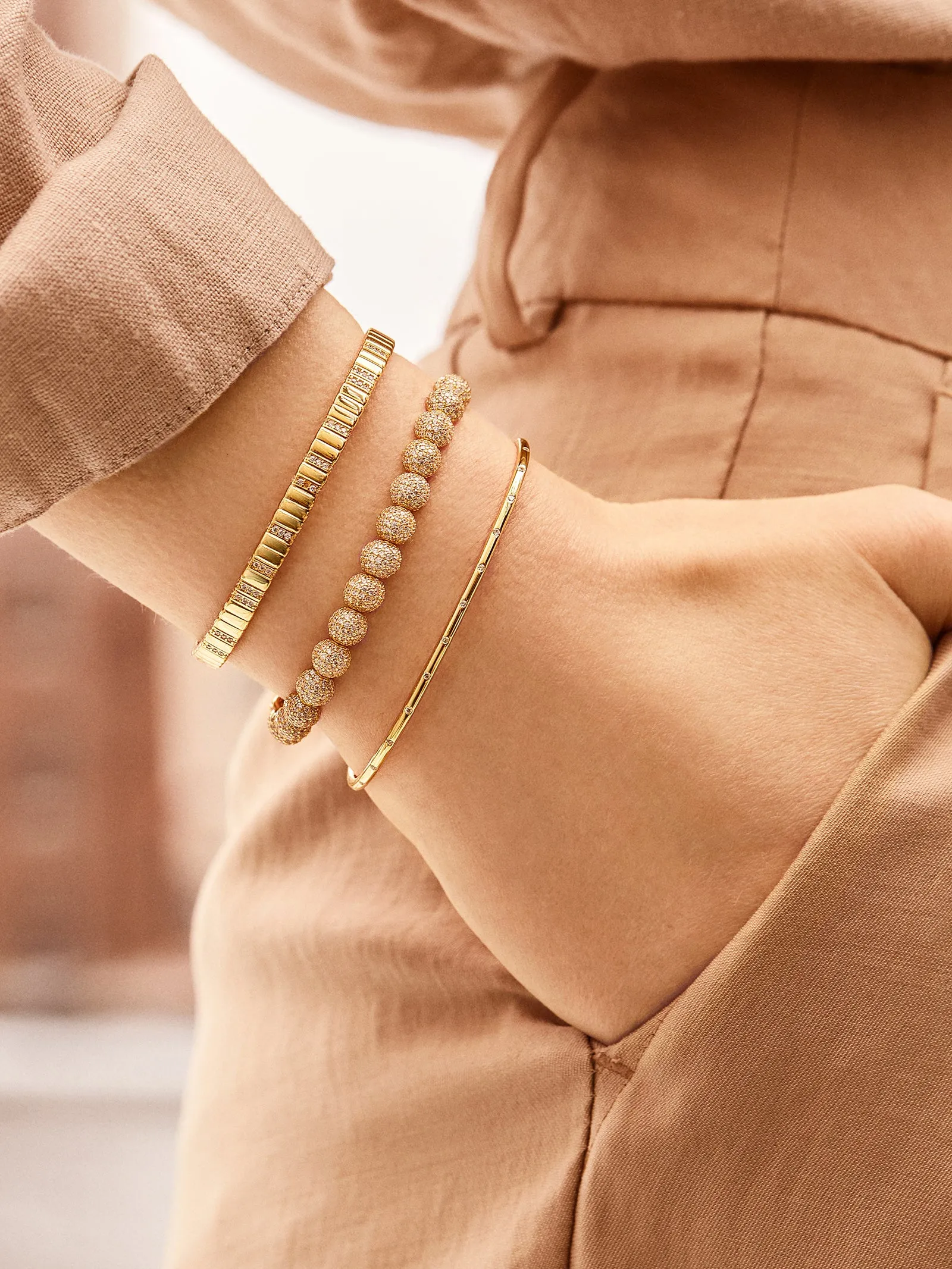 Raj Cuff Bracelet - 18K Gold Plated Sterling Silver sold by BaubleBar product image thumbnail 2