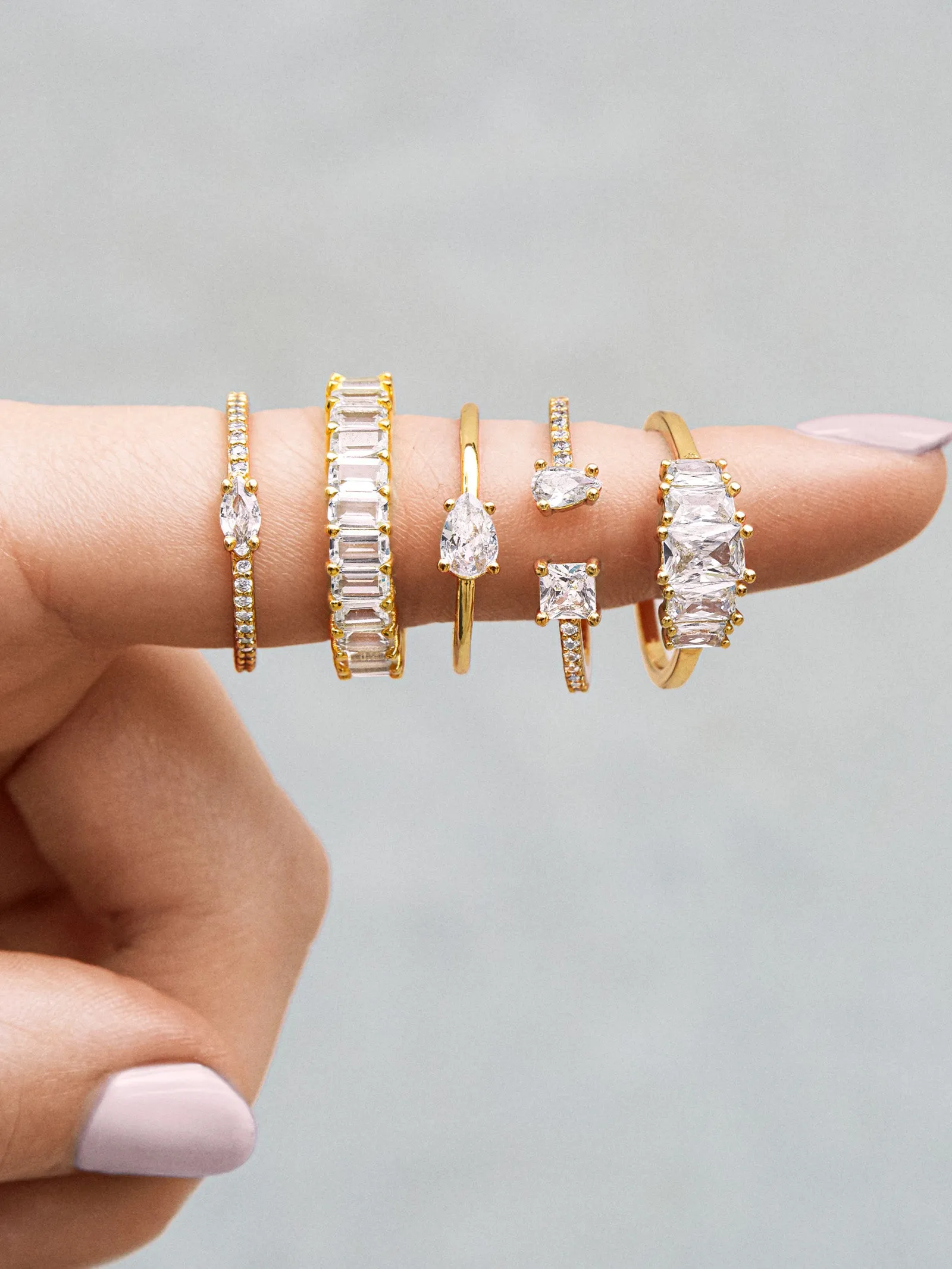 Akeelah Cubic Zirconia Ring - Gold/Pavé sold by BaubleBar product image thumbnail 2