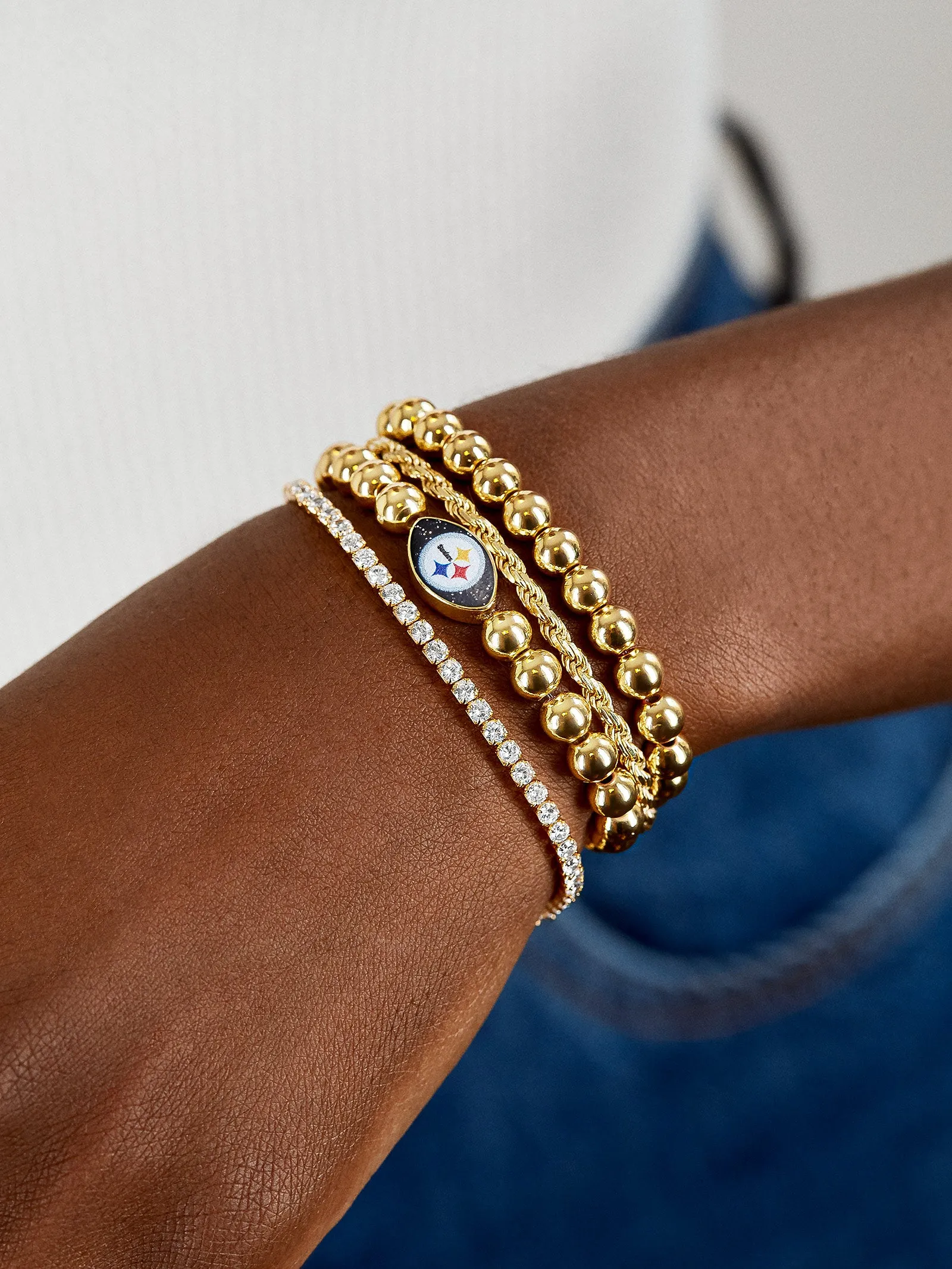 Pittsburgh Steelers NFL Gold Pisa Bracelet - Pittsburgh Steelers sold by BaubleBar product image thumbnail 2