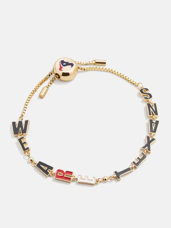 Houston Texans NFL Gold Slogan Bracelet - Houston Texans sold by BaubleBar