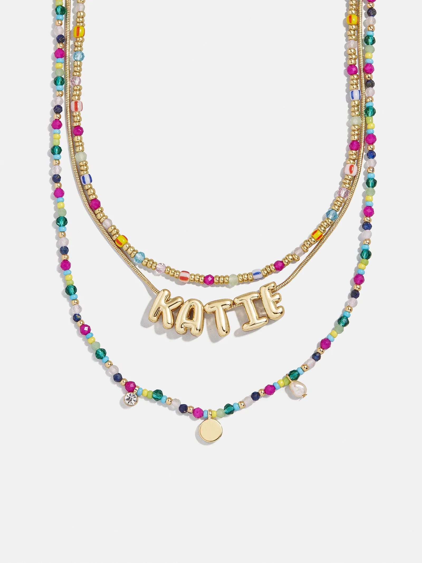 Rowan Semi-Precious Custom Layered Necklace - St. Tropez sold by BaubleBar