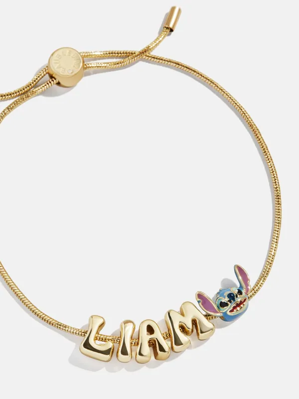 Disney Stitch Bubble Slider Custom Bracelet - Gold/Blue sold by BaubleBar