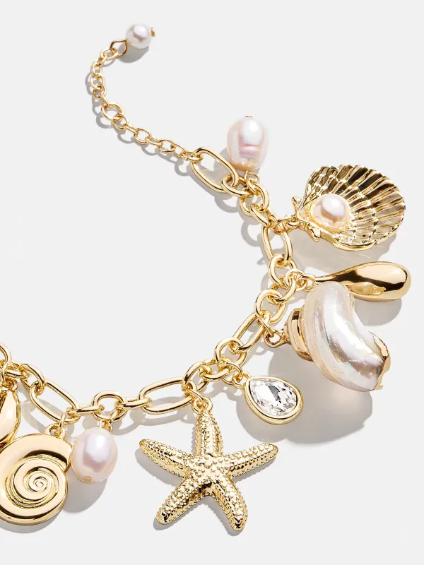 Isla Charm Bracelet - Gold/Pearl sold by BaubleBar