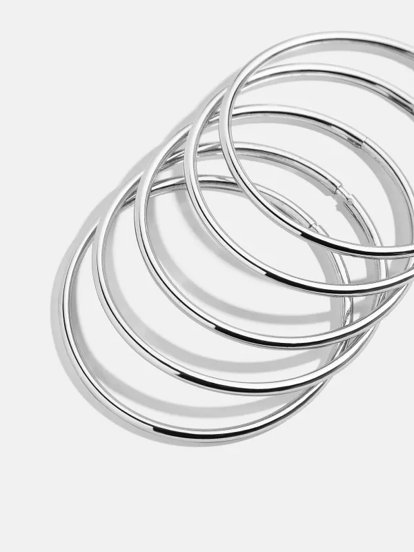 Alexia Bangle Bracelet Set - Silver sold by BaubleBar