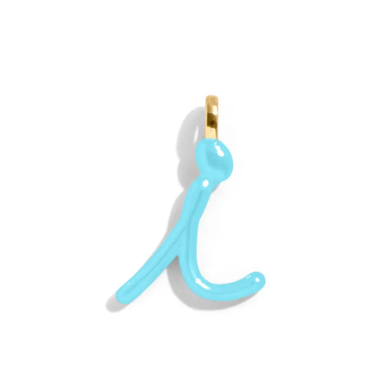 Custom Turquoise Enamel Script Letter Charm - I sold by BaubleBar