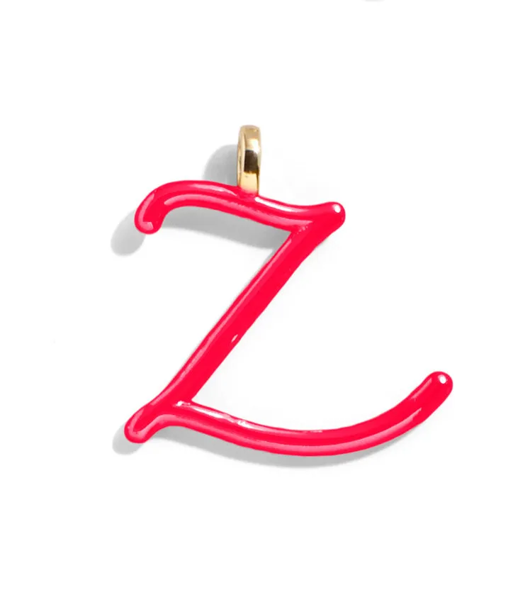 Custom Cherry Red Enamel Script Letter Charm - Z sold by BaubleBar