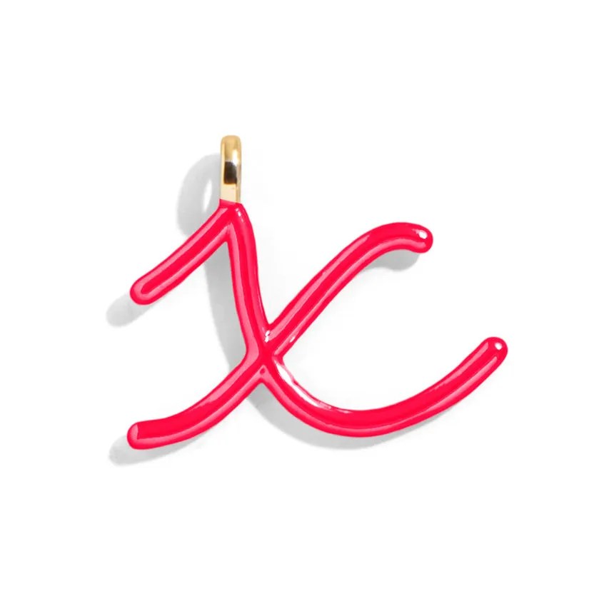 Custom Cherry Red Enamel Script Letter Charm - X sold by BaubleBar