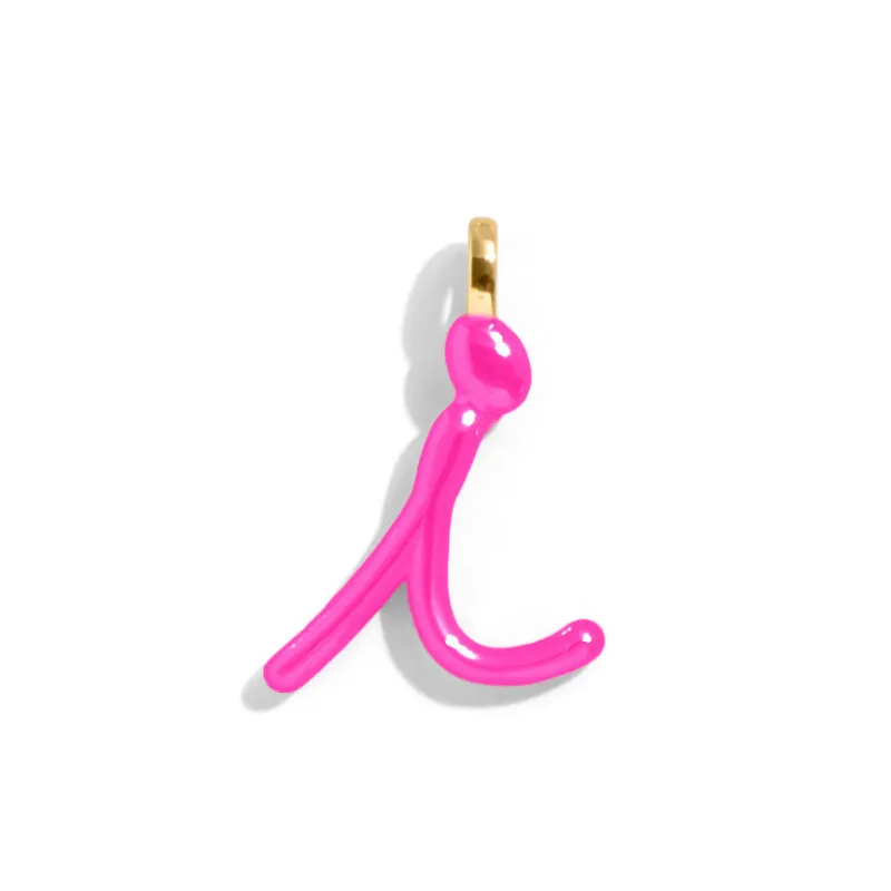 Custom Hot Pink Enamel Script Letter Charm - I sold by BaubleBar