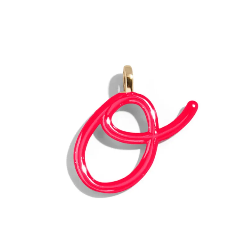 Custom Cherry Red Enamel Script Letter Charm - O sold by BaubleBar