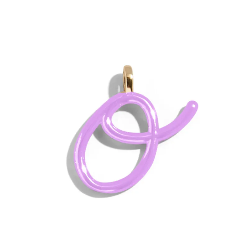 Custom Lilac Enamel Script Letter Charm - O sold by BaubleBar