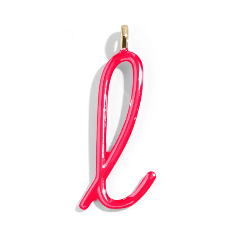 Custom Cherry Red Enamel Script Letter Charm - L sold by BaubleBar