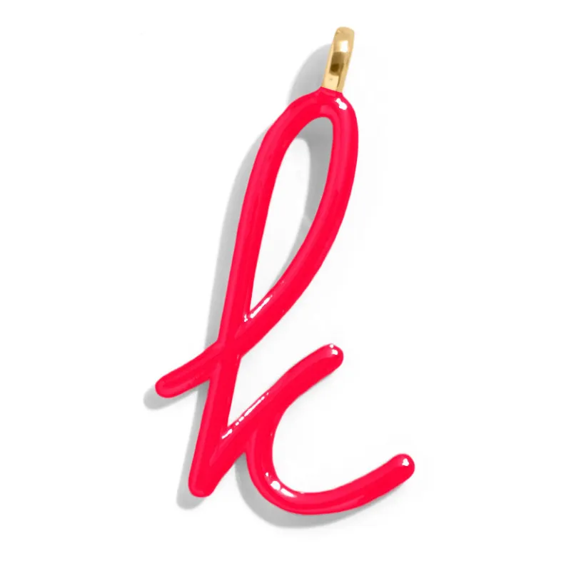 Custom Cherry Red Enamel Script Letter Charm - K sold by BaubleBar