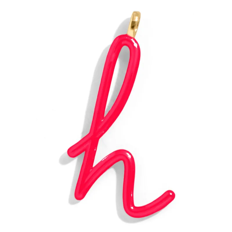 Custom Cherry Red Enamel Script Letter Charm - H sold by BaubleBar