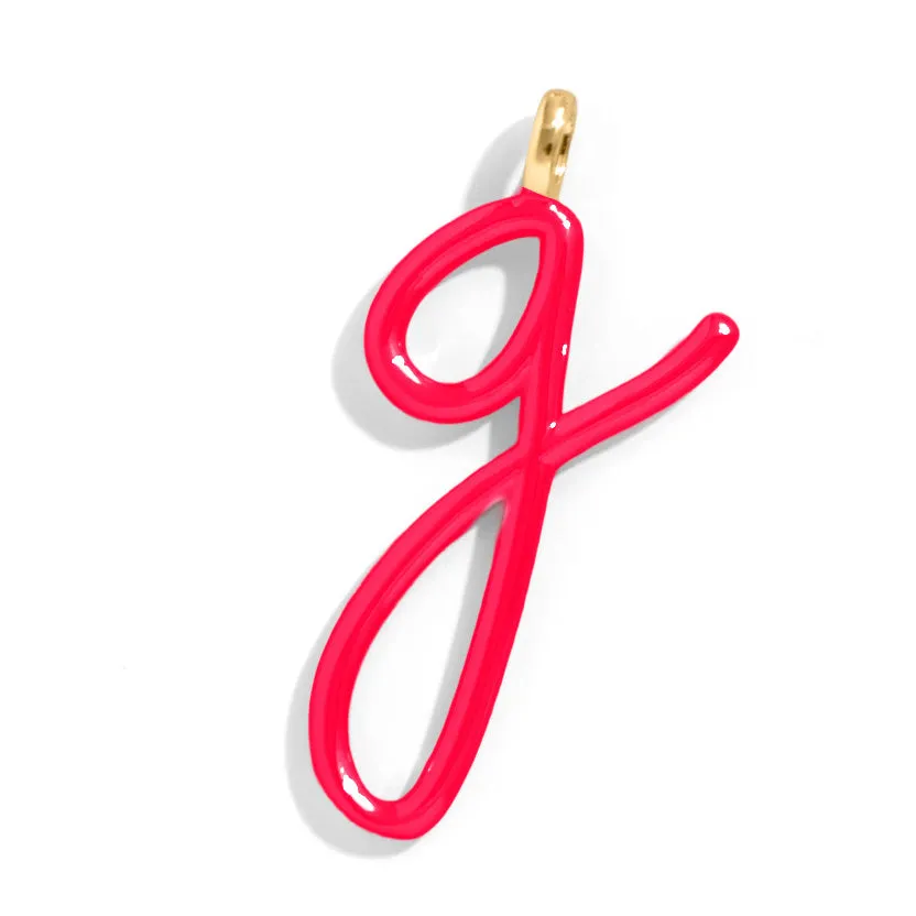 Custom Cherry Red Enamel Script Letter Charm - G sold by BaubleBar