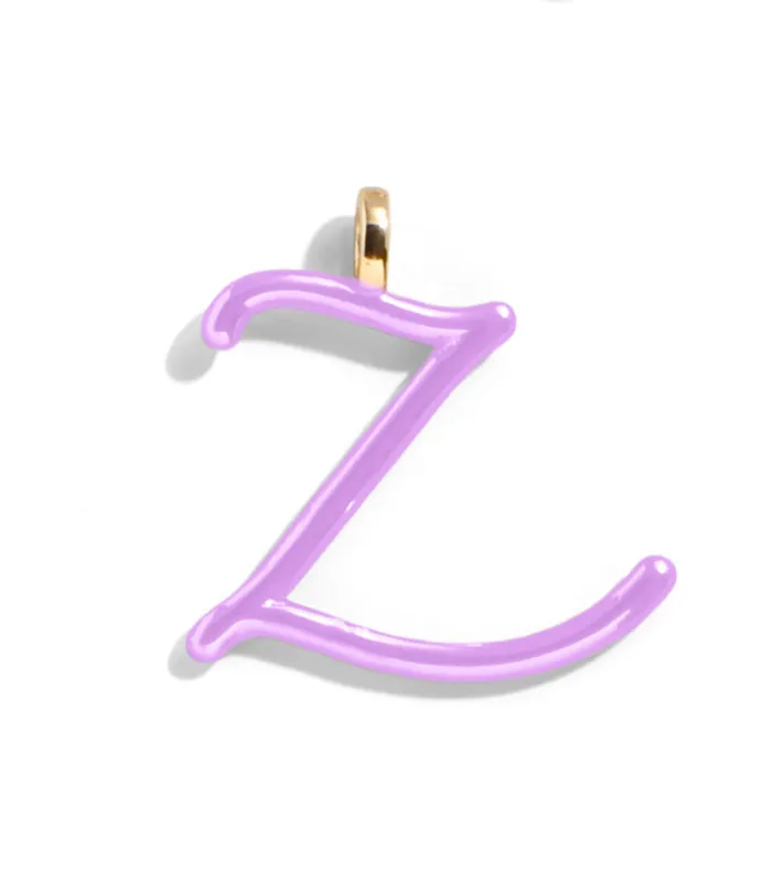 Custom Lilac Enamel Script Letter Charm - Z sold by BaubleBar