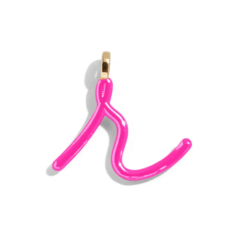 Custom Hot Pink Enamel Script Letter Charm - R sold by BaubleBar