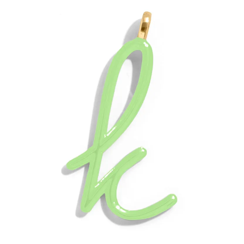 Custom Matcha Green Enamel Script Letter Charm - K sold by BaubleBar