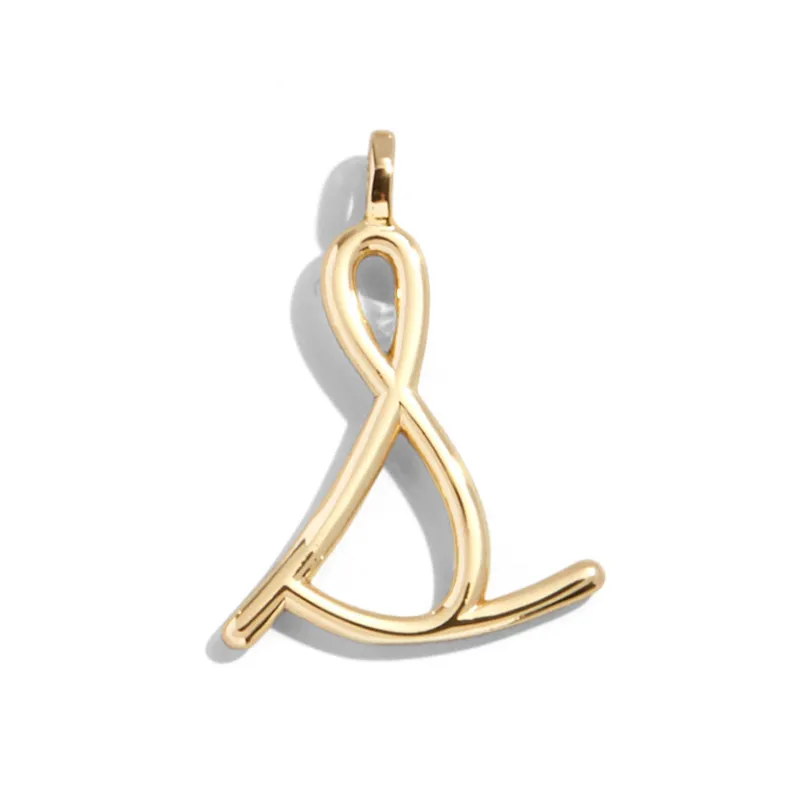 Custom Gold Enamel Script Letter Charm - S sold by BaubleBar