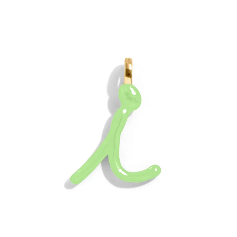 Custom Matcha Green Enamel Script Letter Charm - I sold by BaubleBar