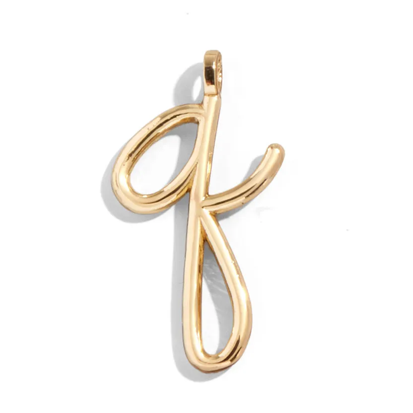 Custom Gold Enamel Script Letter Charm - Q sold by BaubleBar