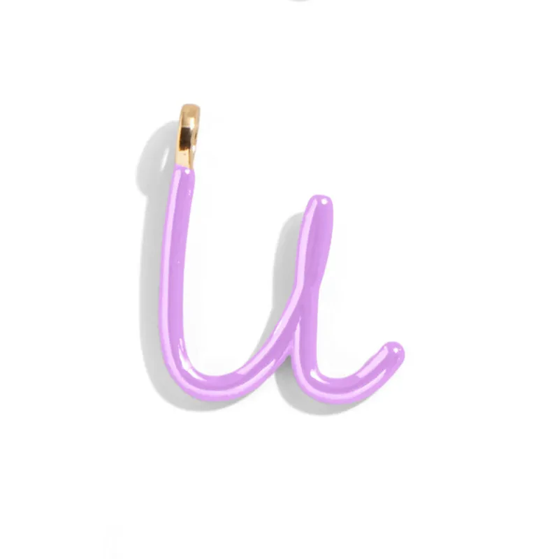 Custom Lilac Enamel Script Letter Charm - U sold by BaubleBar