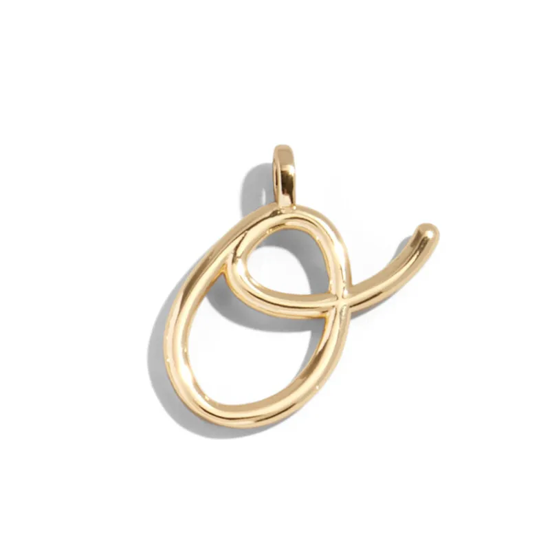 Custom Gold Enamel Script Letter Charm - O made by BaubleBar