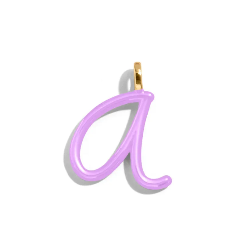 Custom Lilac Enamel Script Letter Charm - A sold by BaubleBar