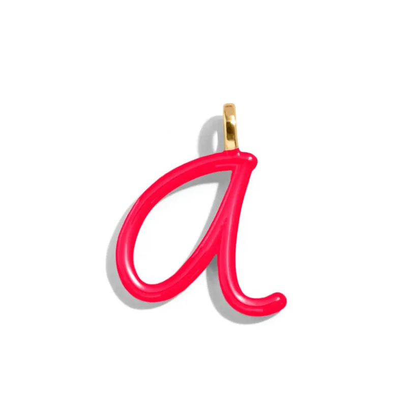 Custom Cherry Red Enamel Script Letter Charm - A sold by BaubleBar